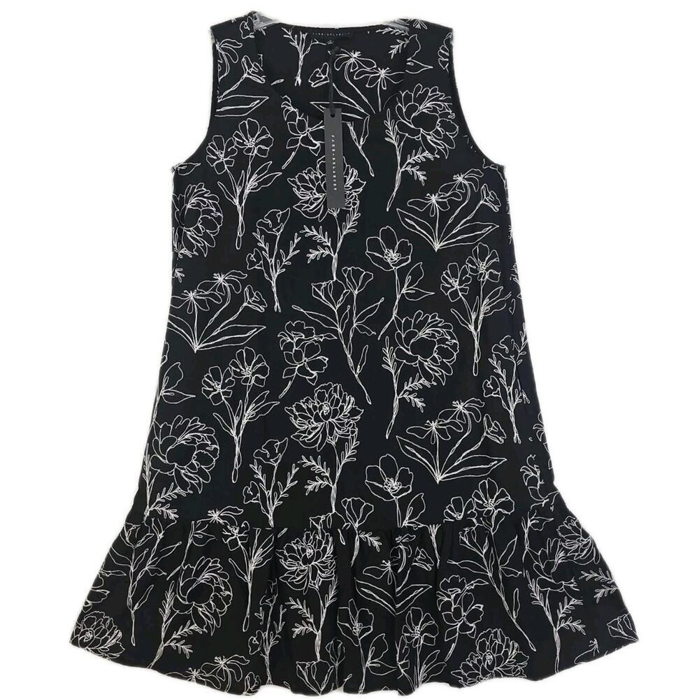 Jane + Delancey ~Woman Size M~ Black/White Embroidered Dress w/Pockets NWT.